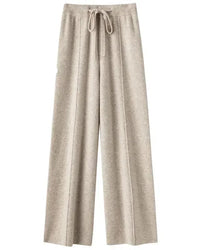Cotton Wool Wide-Leg Knit Pants