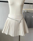 A-Line Cotton Blend Mini Skirt
