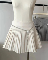 A-Line Cotton Blend Mini Skirt