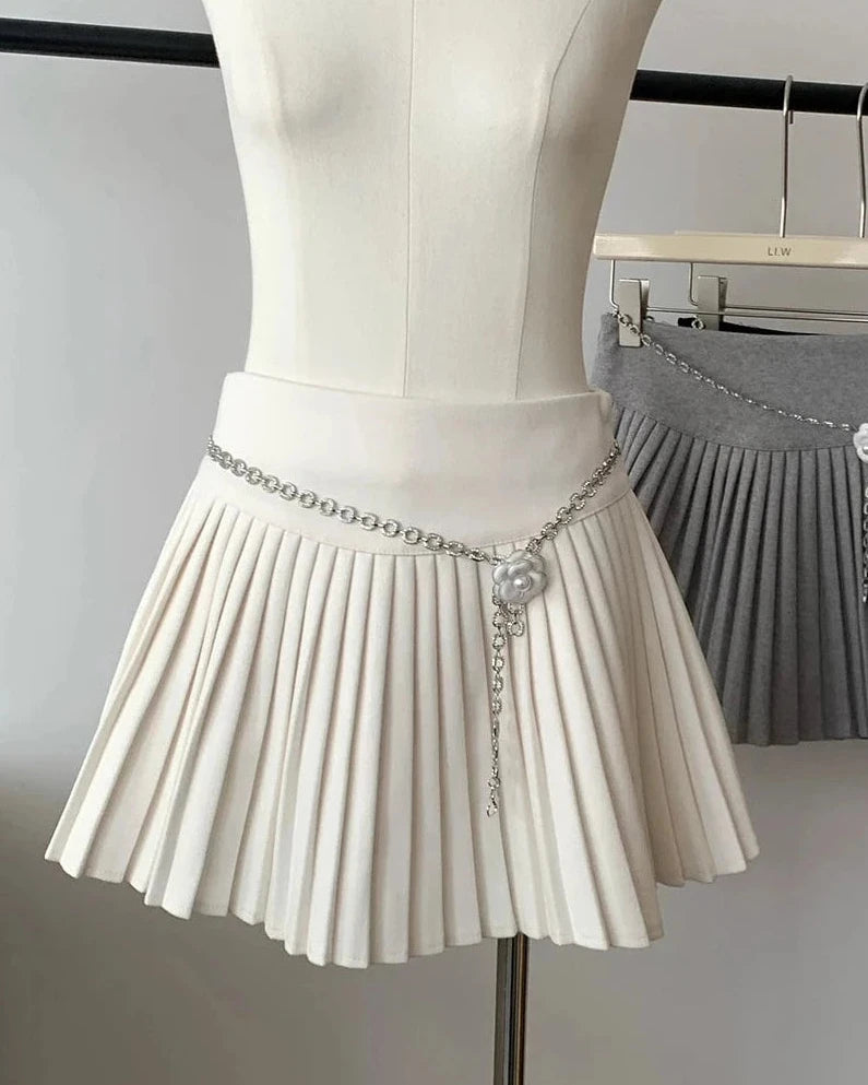 A-Line Cotton Blend Mini Skirt
