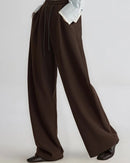 High-Rise Straight Corduroy Casual Pants