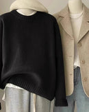 Soft Waxy Round Neck Cashmere Sweater