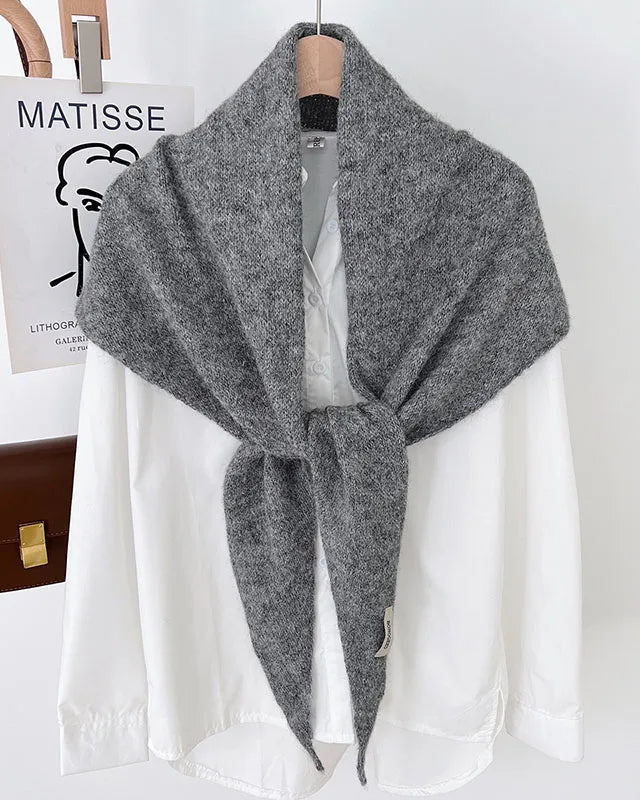 Textured Triangle Knit Scarf