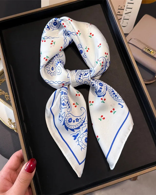 Multifunction Paisley Square Silk Scarf