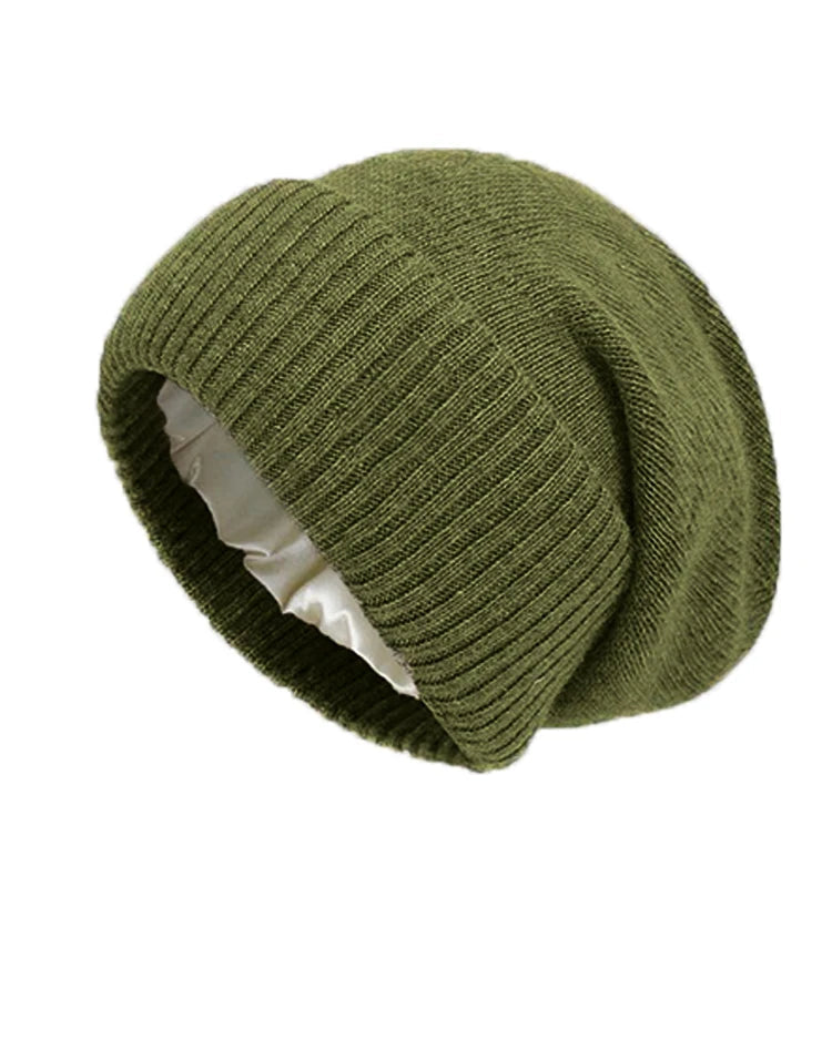 Satin-Lined Cashmere Beanie