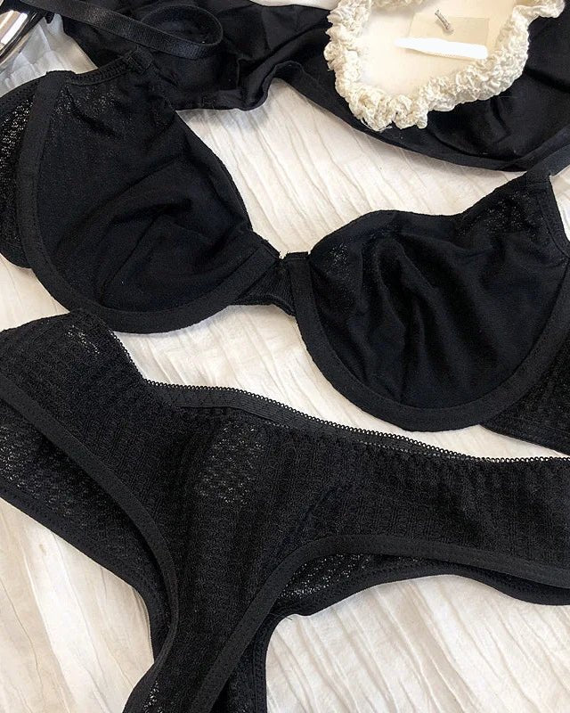 Sexy Ultra-Thin Breathable French Push-Up Bra Set