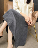 Merino Wool Asymmetric Knit Skirt
