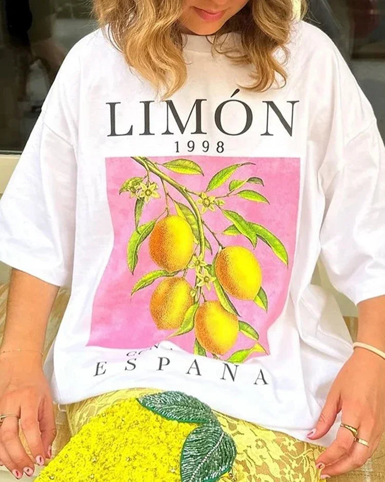 Lemon Botanical Print T-Shirt