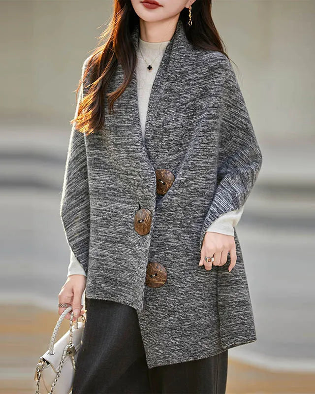 Merino Wool Solid Knit Shawl Scarf