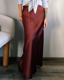 Satin A-Line Maxi Skirt
