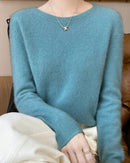 Merino Wool O-Neck Pullover Sweater