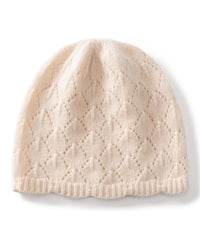Wool Solid Hollow Knit Beanie Hat