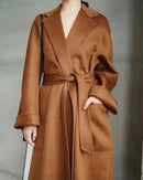 Belted Wool-Blend Wrap Coat