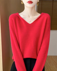 Merino Wool Hooded Pullover Sweater