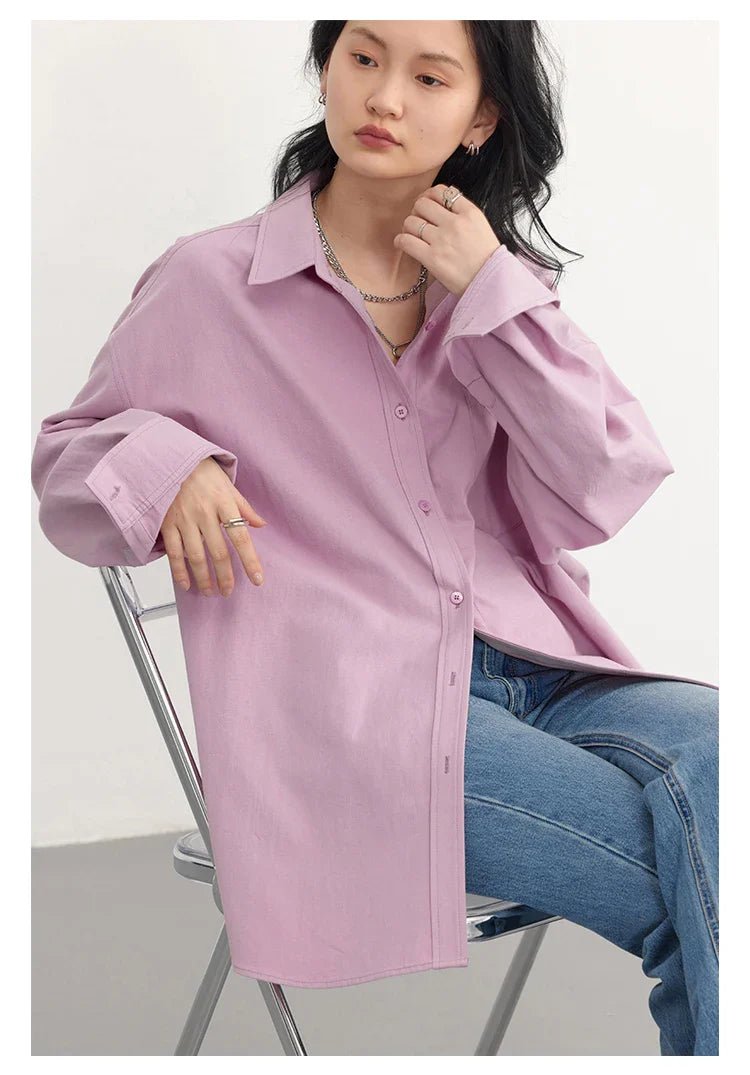Oversized Long-sleeved Cotton Shirt