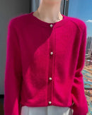 Soft Mink Cashmere O-Neck Cardigan