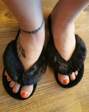 Velvet Thickened Plush Indoor Flip-Flops