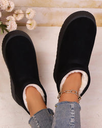 Flannel Slip-On Snow Ankle Boots