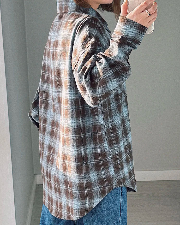 Classic Plaid Relaxed Longline Shirt