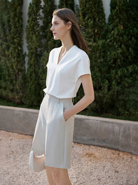 Classic Style Casual V-neck Tops & Tees