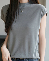 New Round-Neck Sleeveless T-Shirt