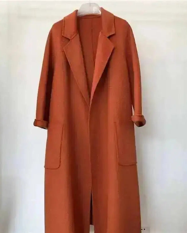 Belted A-Line Wool-Blend Coat