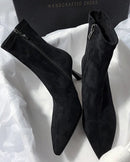 Stylish Pointed-Toe Side Zipper Sock Boots