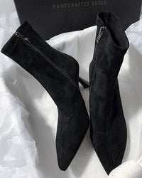 Stylish Pointed-Toe Side Zipper Sock Boots