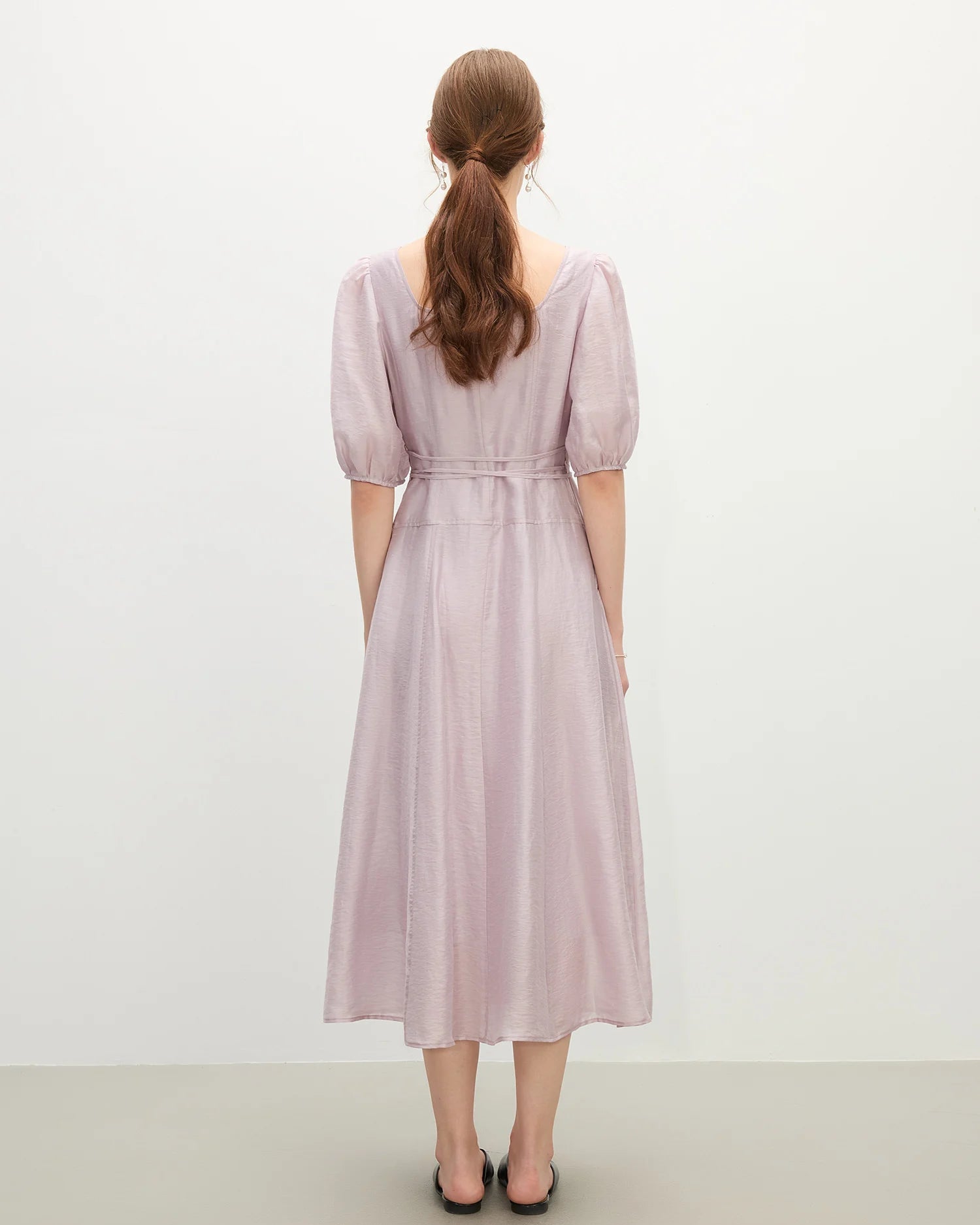 Puff Sleeve Square Neck French Style Dress