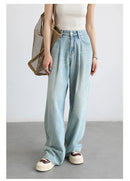 High Waisted Wide Leg Denim Pants