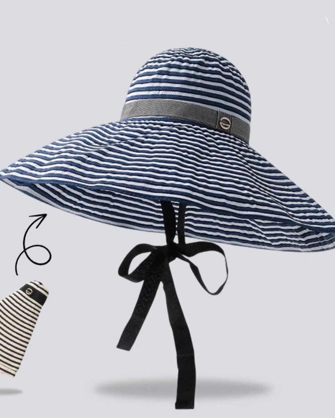 Striped Oversized Foldable Sun Hat