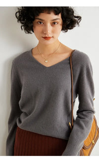 V-Neck Cashmere Basic Jumper