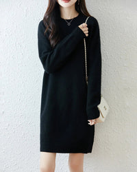 Longline Merino Wool Crewneck Sweater