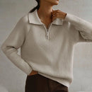 Casual Lapel Zipper Pullover Sweater