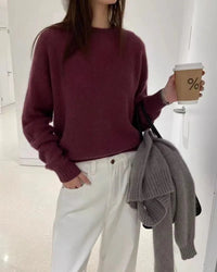 Thick Cashmere Loose-Fitting Crew Neck Sweater