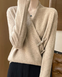 Loose And Soft V-Neck Wool Knit Cardigan
