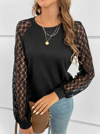 Ribbed Cut Out Long Sleeve Pullover Top