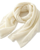 Merino Wool Solid Hollow Knit Shawl Scarf Wrap