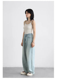 High Waisted Wide Leg Denim Pants