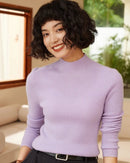Cashmere Turtleneck Pullover Slim-Fit Knit Sweater