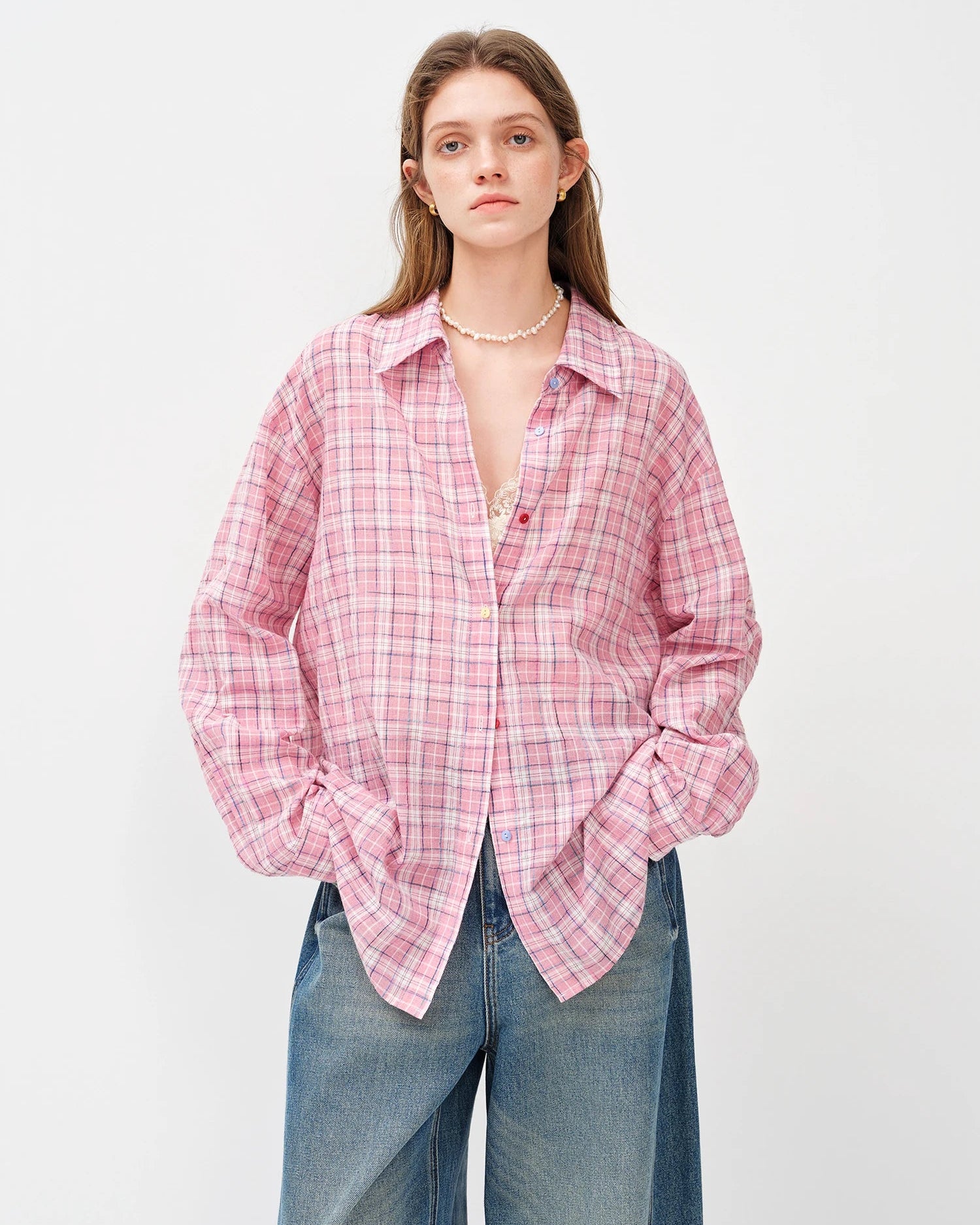 Casual Retro Plaid Shirt Jacket