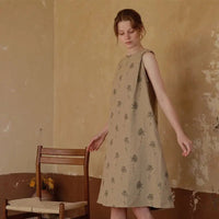 Cotton-colored Woven Jacquard  Nightdress