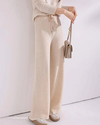 Drawstring Wide Leg Knitted Trousers