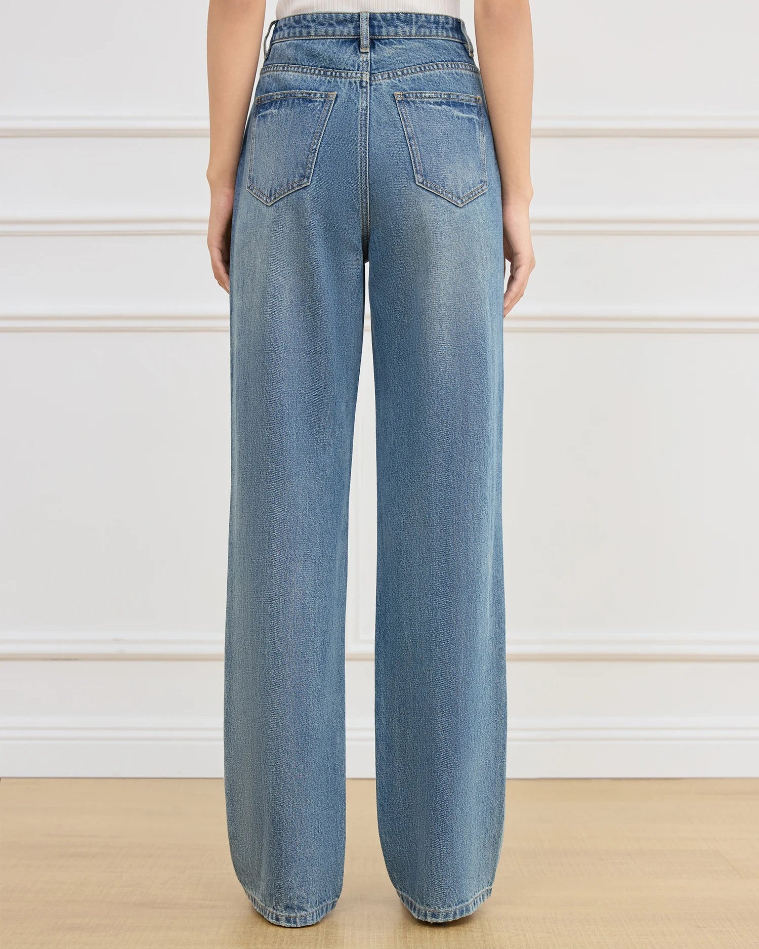 Casual And Stylish High-Waisted Long Jeans