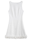 High-End Boat Neck Petal Design Dress