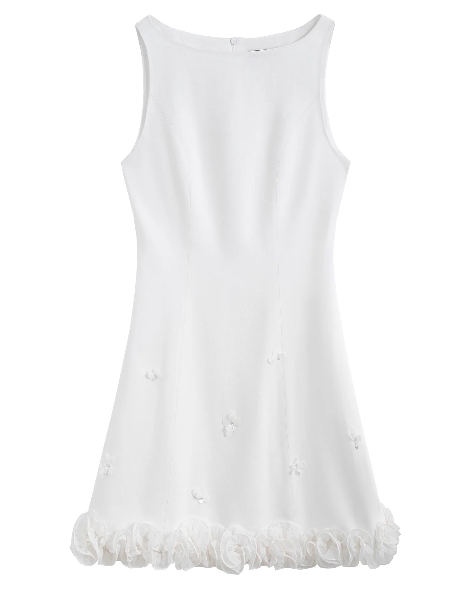 High-End Boat Neck Petal Design Dress