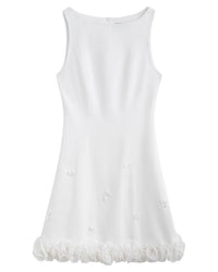 High-End Boat Neck Petal Design Dress