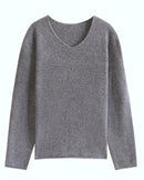 Wool V-Neck Rolled Edge Sweater