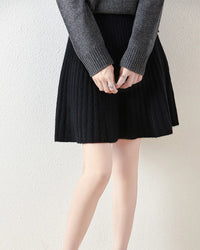Wavy High-Waisted Sweet Knit Wool Mini Skirt