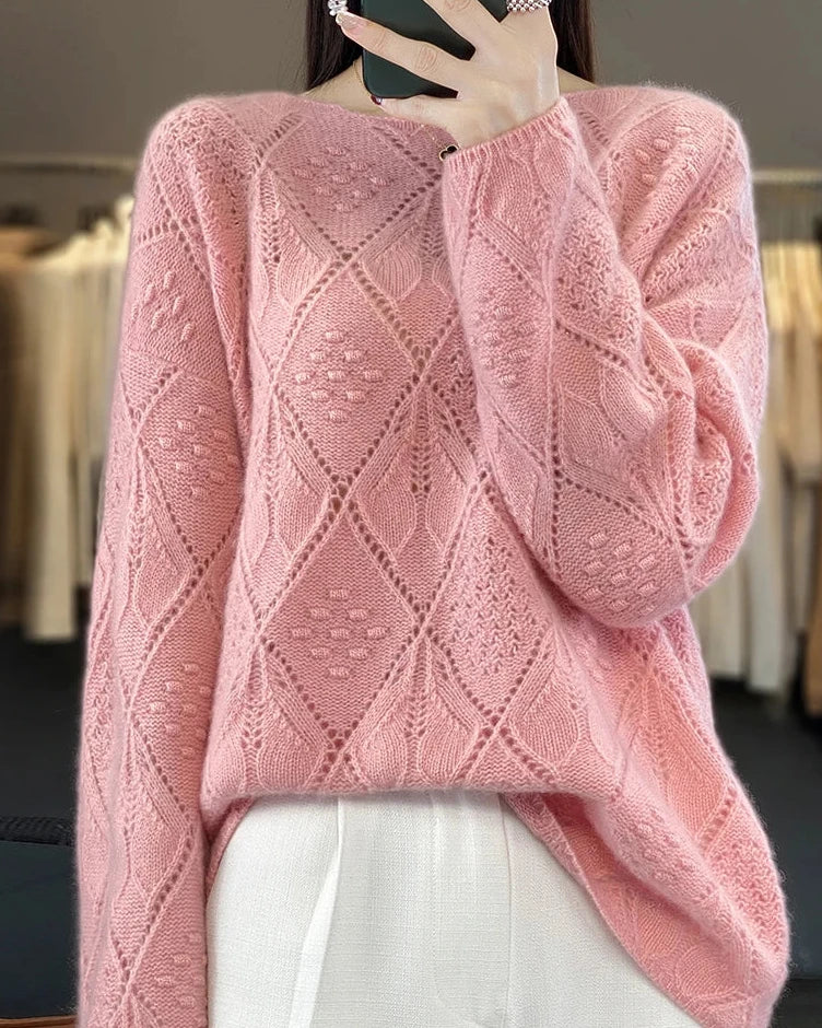 Crochet Hollow Knit Wool Sweater